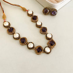 Nur-e-Heer Noir Charm Necklace Set - S-59