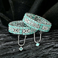 Crystal Cascade Zircon Bangles - BN-37 Chikoo