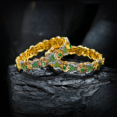 Enchanting Quartz (Gold Plated) Bangles - (BN-11)