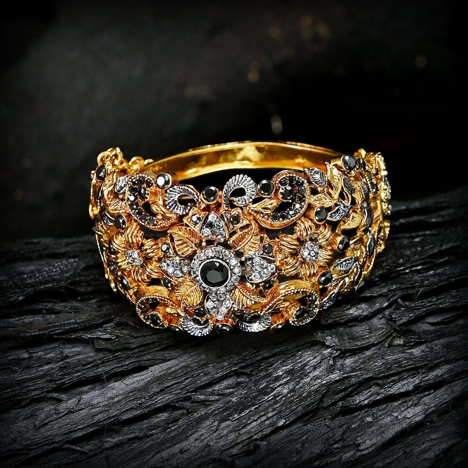Openable Flower Bangles - (BN-13) Chikoo