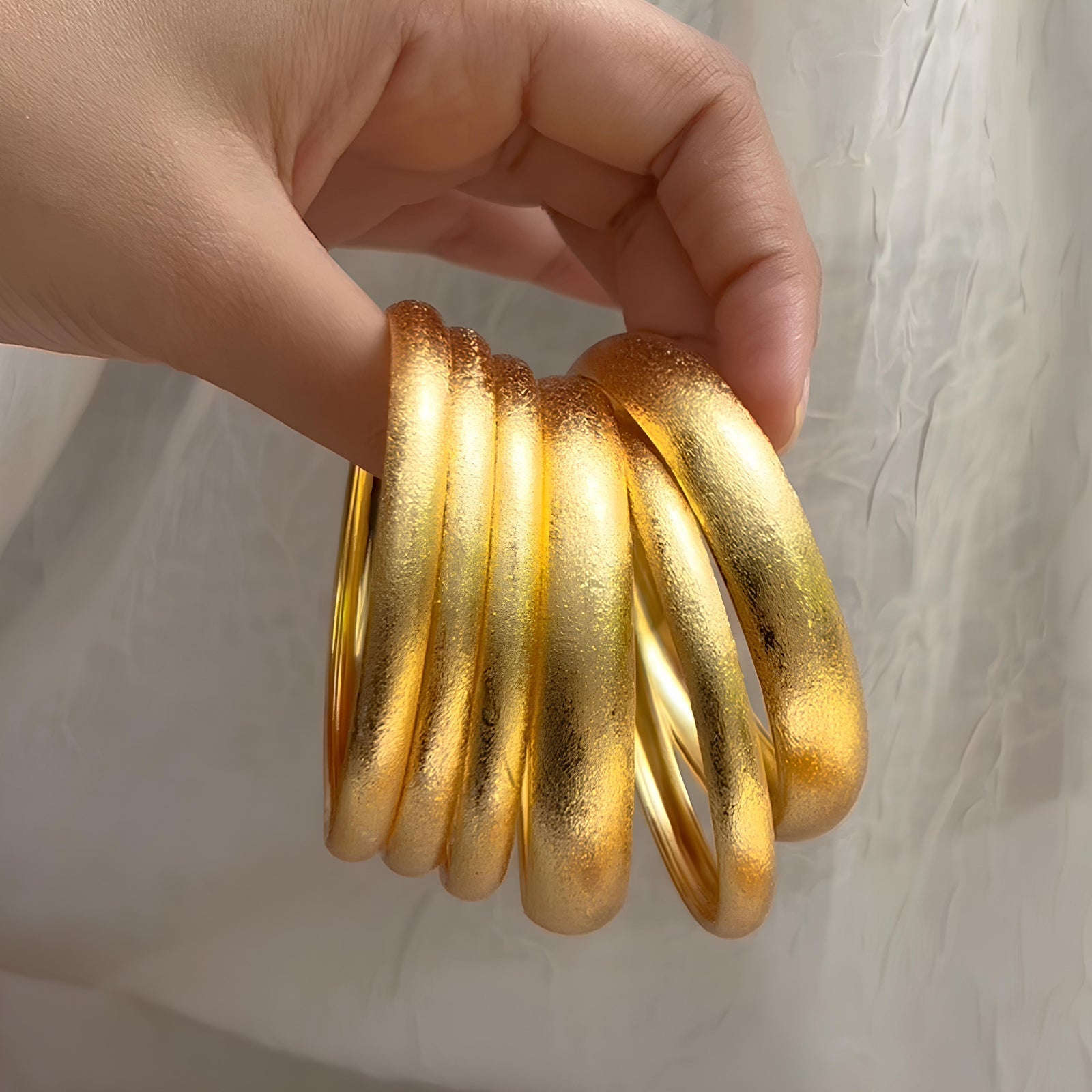 Mystic Glow Bangles - (BN-02) Chikoo