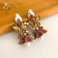 Raya Pearl Vintage Floral Glow Earrings - ER-89