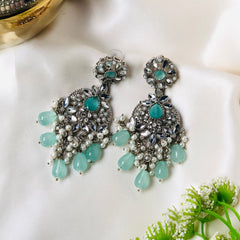 Mah e Nur Royal Pearl & Crystals Earrings - ER-85