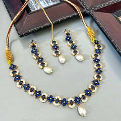 Khushbu Graceful Garden Necklace Set - S-51 Chikoo