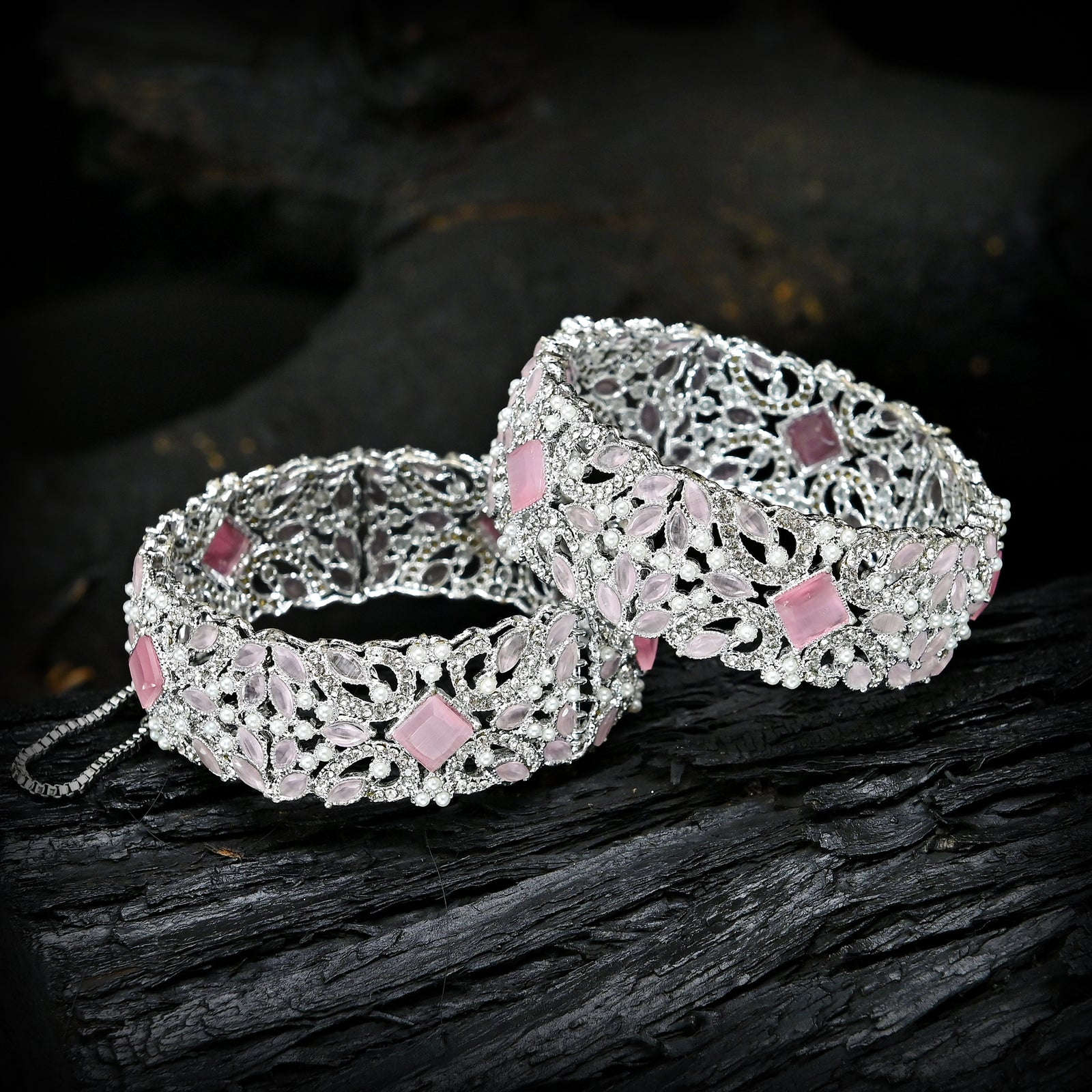 Textured Cuff Bangles (BN-22) Chikoo