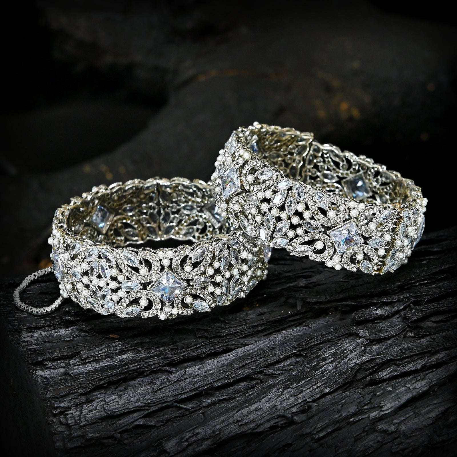 Textured Cuff Bangles (BN-22) Chikoo