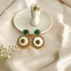 Ayzel Button Bloom Gemstone Earrings ER-75