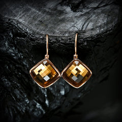 Crystal Square Drop Earrings (CR-18) 7