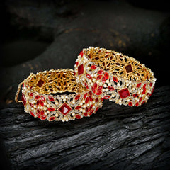 Textured Cuff Bangles (BN-22) Chikoo