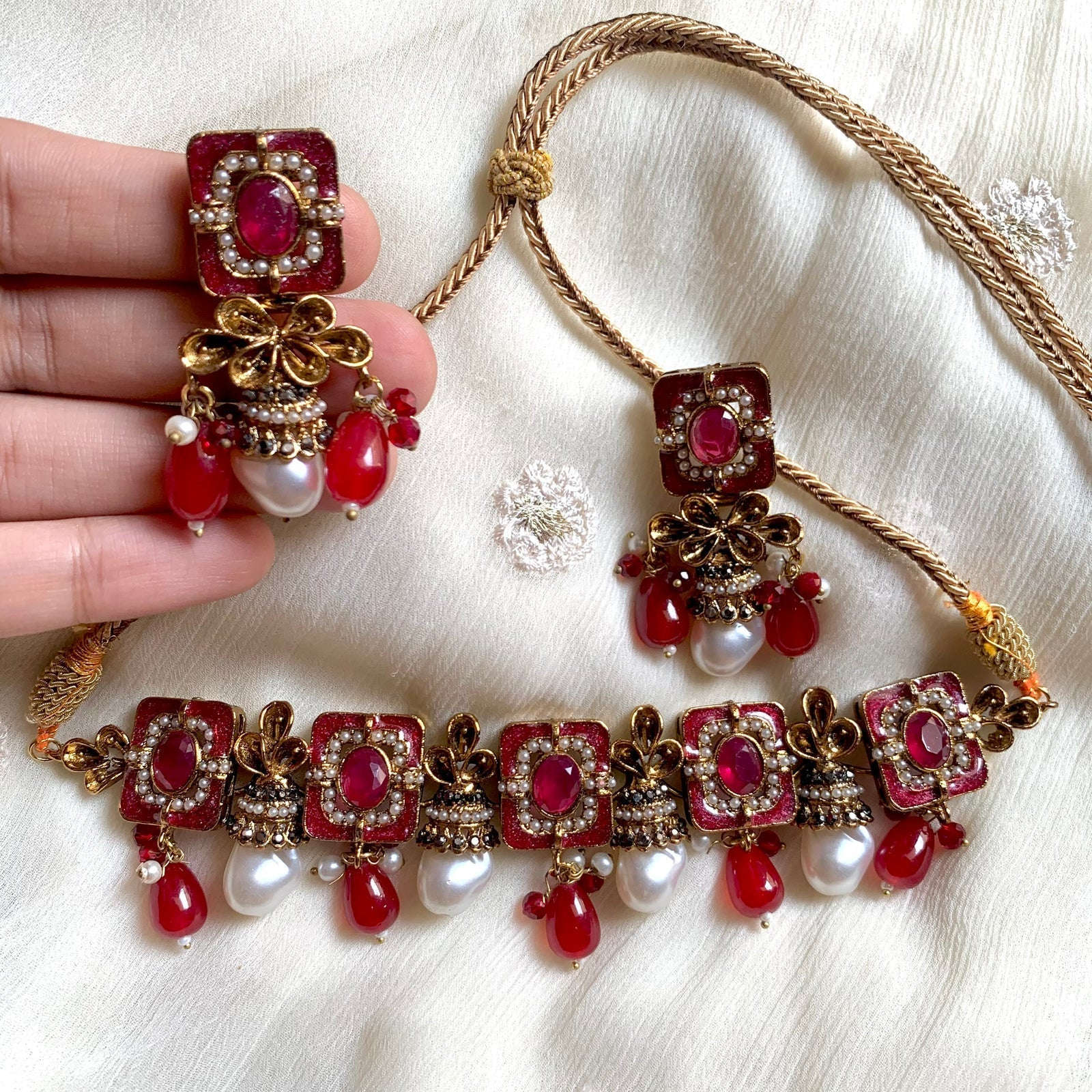 Zewar-e-Moti Pearl and Meena Choker CS-45 Chikoo