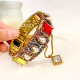 Kangan - Empress of Pearls & Stones - BN-45 Chikoo