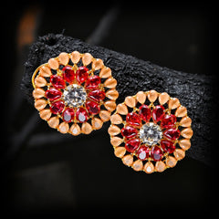 Rose Petal Earrings - (T-11)