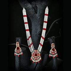 Whispering Pearls Mala & Earrings (S-32)