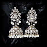 Moonlit Crystal Jhumke -(JK-03) Chikoo