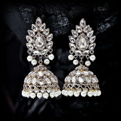 Moonlit Crystal Jhumke -(JK-03) Chikoo