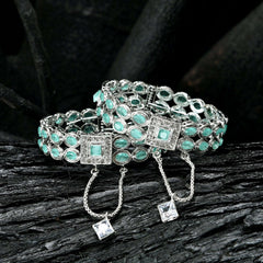 Emerald Zircon Bangles - BN-41 Chikoo