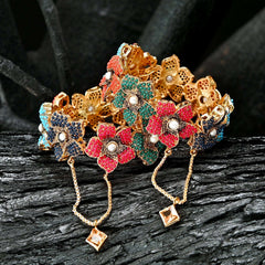 Pearl Blossom Bangles - BN-27 Chikoo