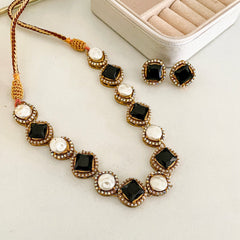 Nur-e-Heer Noir Charm Necklace Set - S-59