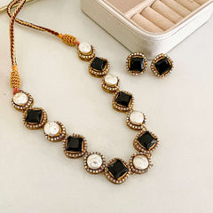 Nur-e-Heer Noir Charm Necklace Set - S-59 Chikoo