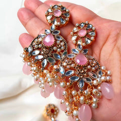 Mah e Nur Royal Pearl & Crystals Earrings - ER-85