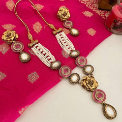 Noor-e-Jahan Half Meena Set - S-46 Chikoo