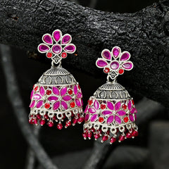 Oxidised Plated Jhumki - JK-21