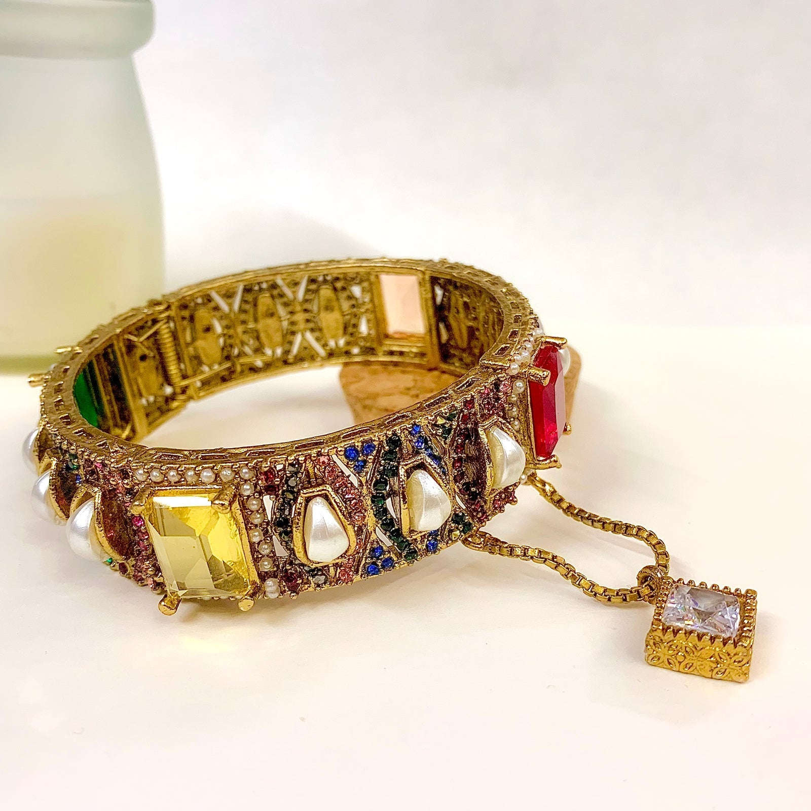 Kangan - Empress of Pearls & Stones - BN-45 Chikoo