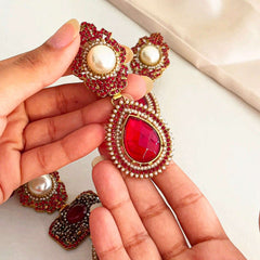 Alara Pearls and Gemstone Turkish Mala - S-56 Chikoo