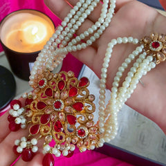 Pearl Zircon Choker Set (CS-01)