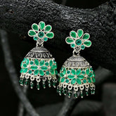 Oxidised Plated Jhumki - JK-21 Chikoo
