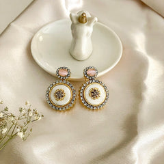Ayzel Button Bloom Gemstone Earrings ER-75