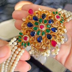 Pearl Zircon Choker Set (CS-01)