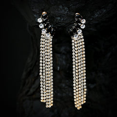 Rhinestone tassel Earrings (CR-06)