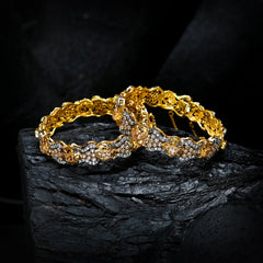 Enchanting Quartz (Gold Plated) Bangles - (BN-11)