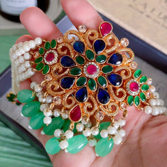 Pearl Zircon Choker Set (CS-01)