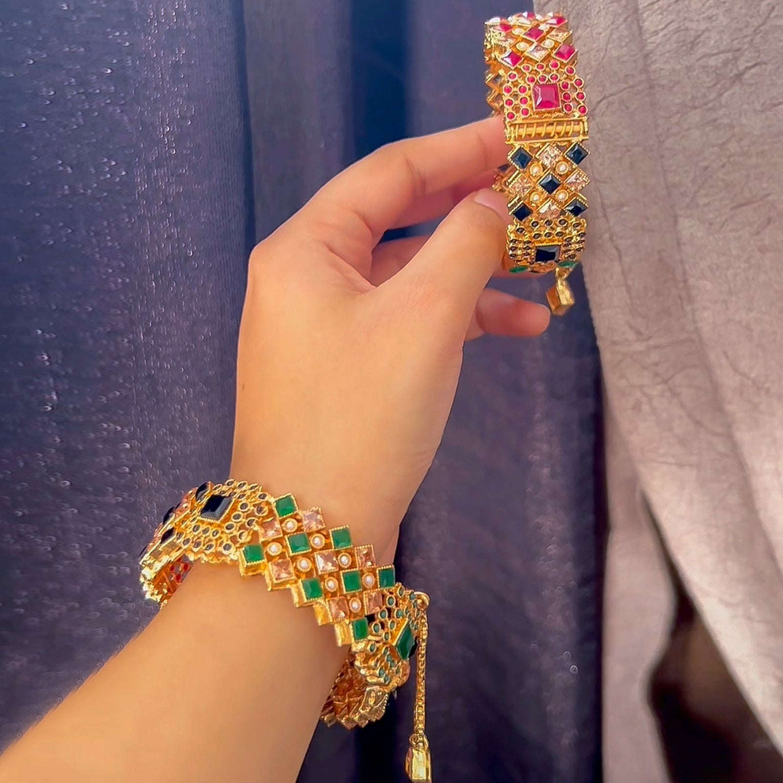 Royal Empress Zircon Bangles - BN-34 Chikoo