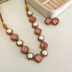 Nur-e-Heer Noir Charm Necklace Set - S-59 Chikoo