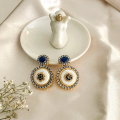 Ayzel Button Bloom Gemstone Earrings ER-75