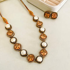 Nur-e-Heer Noir Charm Necklace Set - S-59