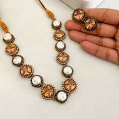 Nur-e-Heer Noir Charm Necklace Set - S-59 Chikoo