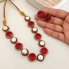 Nur-e-Heer Noir Charm Necklace Set - S-59 Chikoo