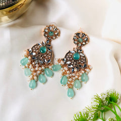 Mah e Nur Royal Pearl & Crystals Earrings - ER-85