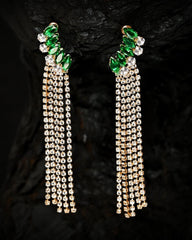 Rhinestone tassel Earrings (CR-06)