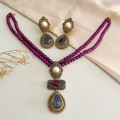 Alara Pearls and Gemstone Turkish Mala - S-56 Chikoo