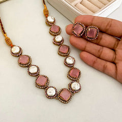 Nur-e-Heer Noir Charm Necklace Set - S-59 Chikoo