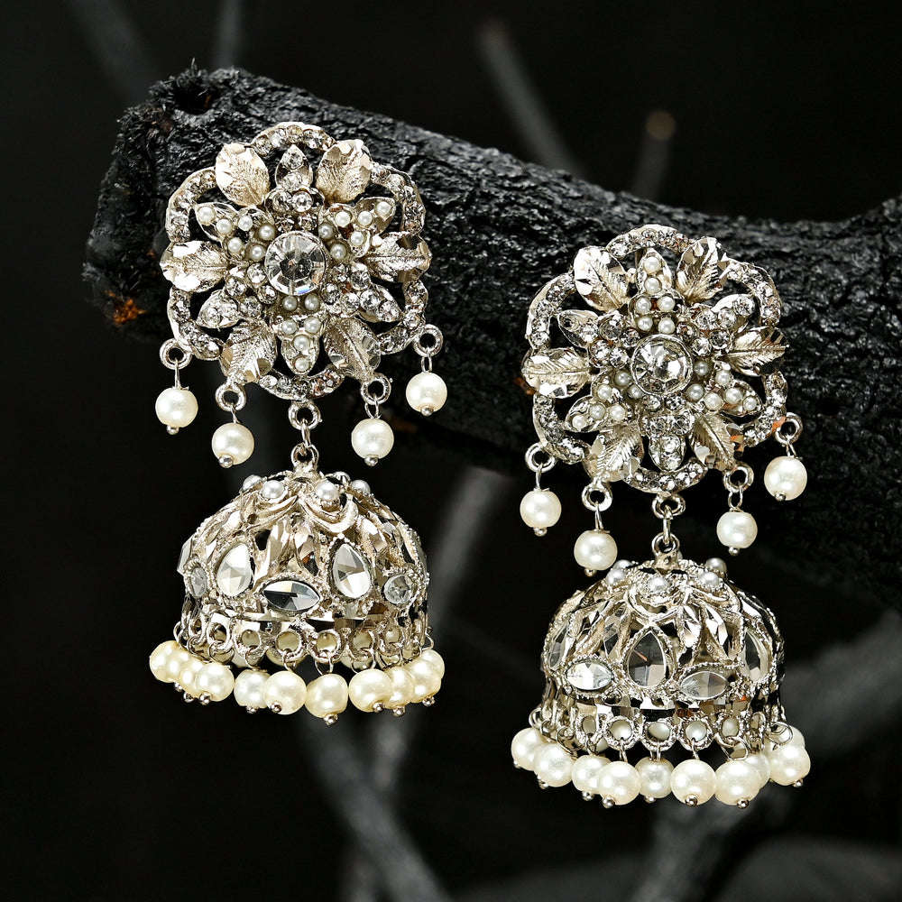 Vintage Kundan Jhumki - (JK-22) Chikoo