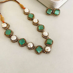 Nur-e-Heer Noir Charm Necklace Set - S-59 Chikoo