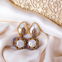 Zaynur Royale Emerald Pearl Earrings - ER-98