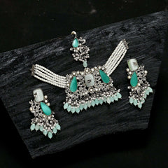 Emerald Pearl Enchantment Choker Set - (CS-08) Chikoo