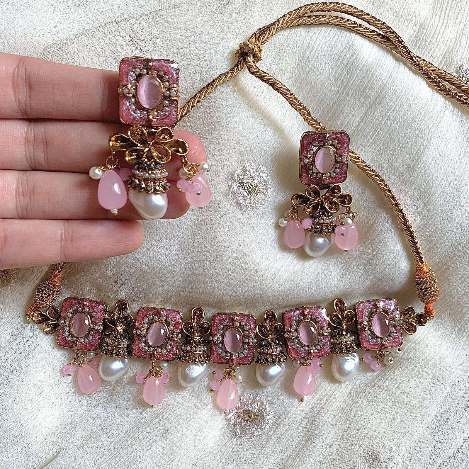 Zewar-e-Moti Pearl and Meena Choker CS-45 Chikoo